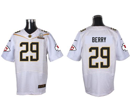 Nike Chiefs #29 Eric Berry White 2016 Pro Bowl Men's Stitched NFL Elite Jersey - Click Image to Close